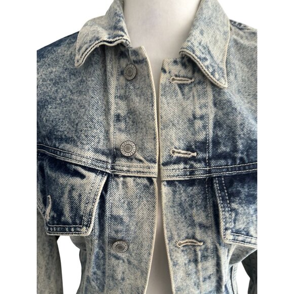 JOHN GALT Women's Distressed Denim Jean Jacket One Size 4/6 - Picture 4 of 9